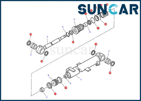 878000376 Komatsu Bom Silindiri Yağ Keçesi Conta Kiti PC07-2 Modeli İç Tamir Servis Kiti