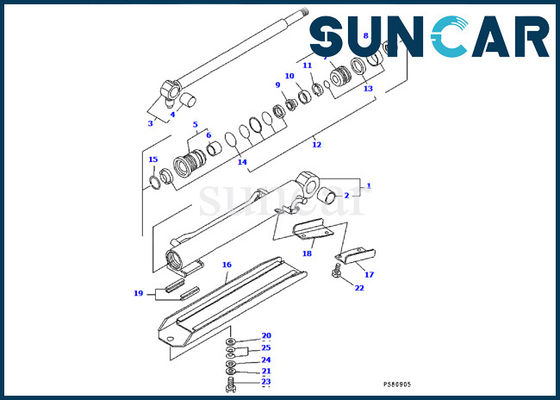 YM172186-72190 Bom Silindir Conta Kiti Komatsu PC09FR-1 Ekskavatör Hidrolik Silindir Contası Onarımı