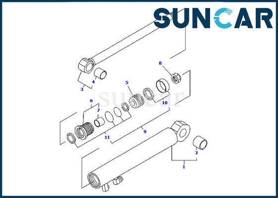 YM172186-72370 Bıçak Kolu Silindir Conta Kiti Komatsu PC09FR-1 Ekskavatör Keçesi Tamir Kiti
