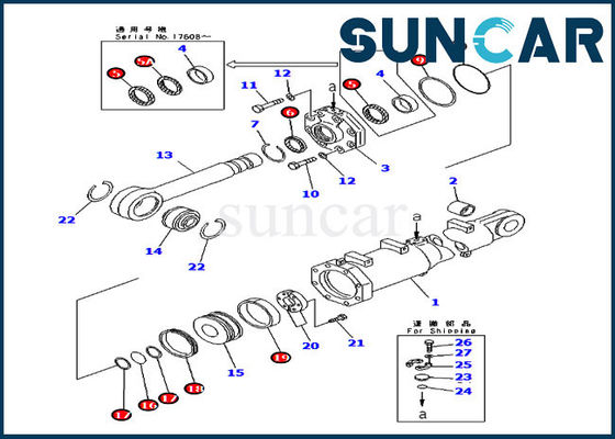 İyi Sızdırmazlık 7079974450 Komatsu Bıçak Contası kiti D375A-3A Yatırma Silindiri Tamir Takımları