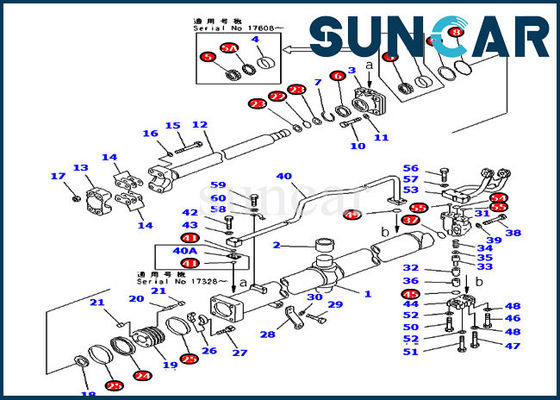 Komatsu 707-99-56510 BLade Service Kit Lift Hidrolik Silindir Tamir Takımları