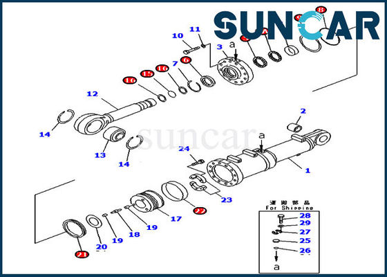 707-99-81010 Bıçak Eğimi 7079981010 Pitch Dozer için Komatsu Silindir Conta Tamir Takımı