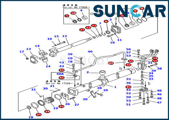 D375A-3 Buldozer 707-98-56620 Bıçak Yatırma Sızdırmazlık Kiti ISO9001 Komatsu Silindir Tamir Takımı