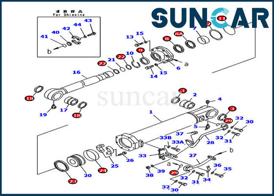D375A-5 Komatsu 707-99-74020 7079974020 Riper Yatırma Hidrolik Silindir Contası Tamir Takımı