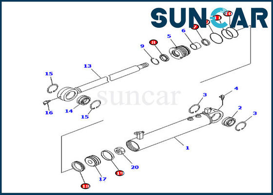 707-98-24910 Açı Silindir Conta Kitleri Değiştirme Kiti Komatsu D39EX-21 D39PX-21'e Uyar