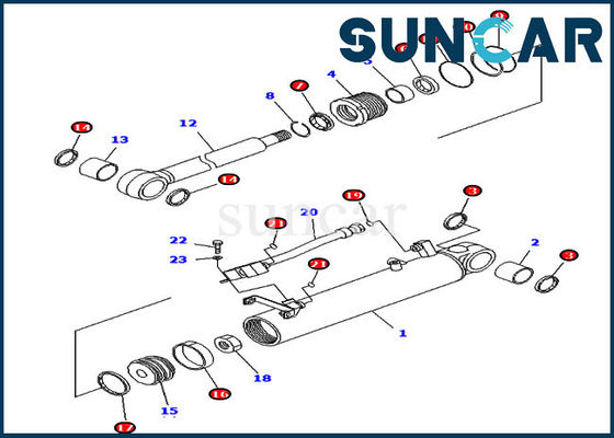 Komatsu 707-98-24700 7079824700 Paletli Dozer Modelleri İçin Kaldırma Silindiri Servis Kiti D39EX-21