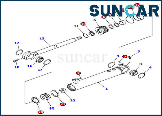 707-99-24930 Komatsu Açılı Silindir Takımları Yurtdışı Versiyonu Buldozer Conta Tamir Takımı