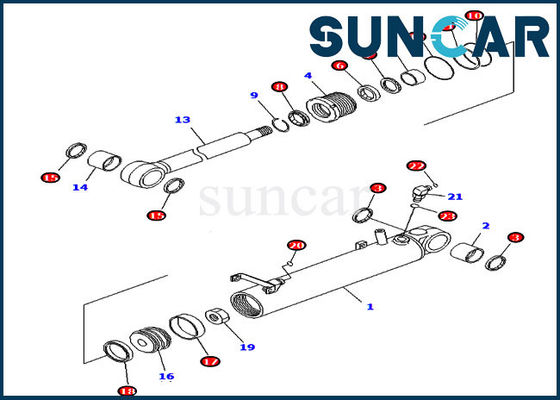 707-99-24640 Hidrolik Kaldırma Sol Sağ Silindir Conta Kiti Buldozer D39PX-2A Komatsu'ya Uyar