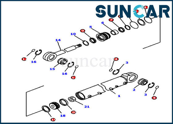Buldozer 707-99-42530 Komatsu Servis Kiti Bıçak Açısı Hidrolik Silindir Sızdırmazlık Takımı