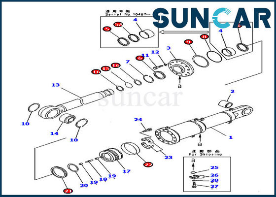 707-99-84040 Bıçak Yatırma Contası Tamir Takımı D475A-2 D475A-3 Komatsu L.H. Silindir Servis Takımı