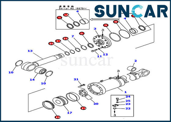 707-98-84011 Buldozer Sızdırmazlık Kiti D475A-3-SC Komatsu Yatırma Silindiri Tamir Takımları