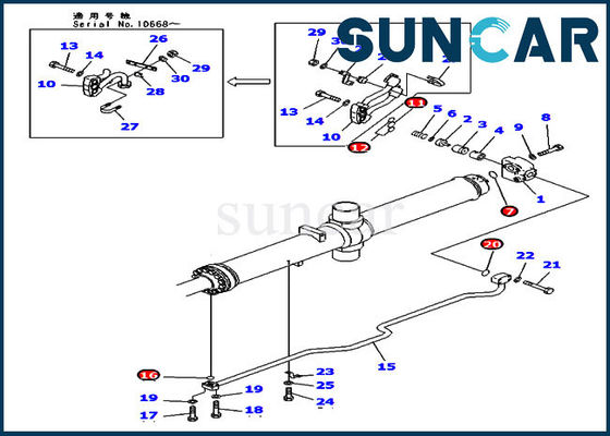 707-98-74110 Bıçak Kaldırma Silindiri Tamir Takımı Komatsu D475A-3 Dozer İçin Hidrolik Conta Takımları