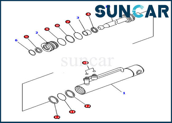 707-98-11350 Pim çektirme Hidrolik Silindir Conta Kiti Komatsu D375A-6 D475A-5'e Uyar