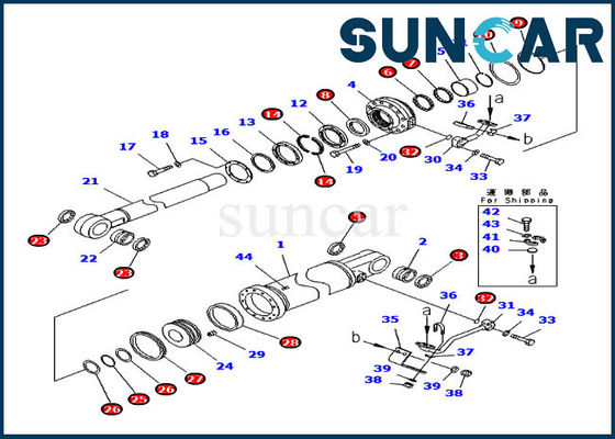 ISO9001 131-62-05080 Kaldırma Silindiri Conta Tamir Takımı D50A-16 Dozer Komatsu Yedek Kitleri