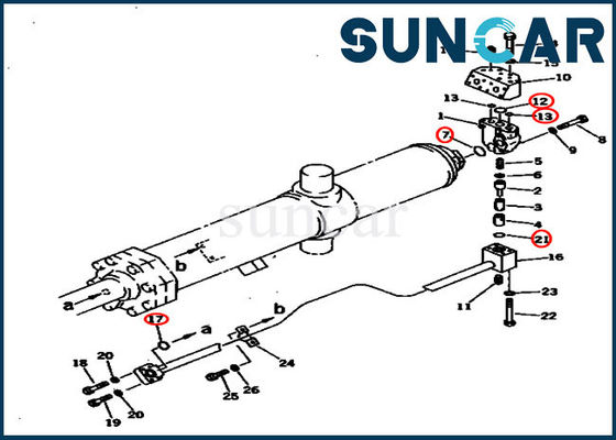 707-98-75420 7079875420 Buldozer Kaldırma Conta Takımları Komatsu Silindir Conta Tamir Takımı