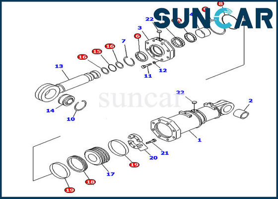 D575A-2 D575A-3 Çift Eğimli Silindir Conta Kiti 707-98-95430 Dozer Komatsu Servis Kitleri