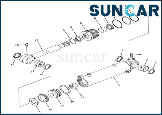 Komatsu PC10-7 Ekskavatör Bıçağı Kaldırma Silindiri Conta Kiti 707-98-12700 Silindir Servis Kitleri