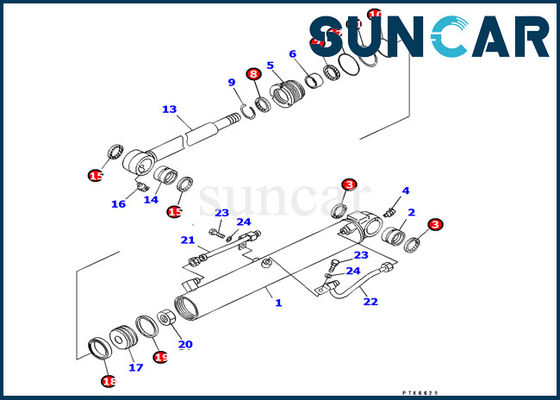 707-98-14610 Kova Silindir Conta Kiti OEM Komatsu Tamir Takımı Ekskavatör PC8uu-3 R3eplacement Uyar