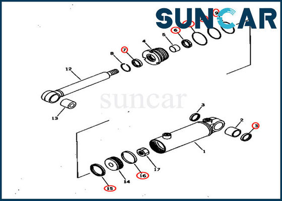 707-98-22070 7079822070 D575A-3 D575A-3-M Komatsu için Pin Çektirme Silindir Conta Kitleri