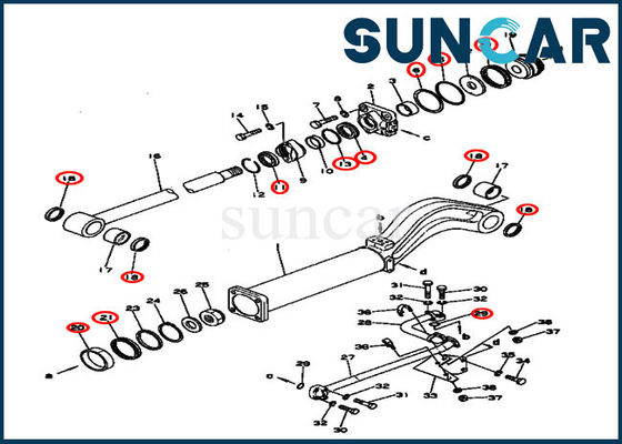 131-63-05020 Boşaltma Silindiri Servis Kiti 131-63-05020 D53S-16 Komatsu için Tamir Contası Kiti