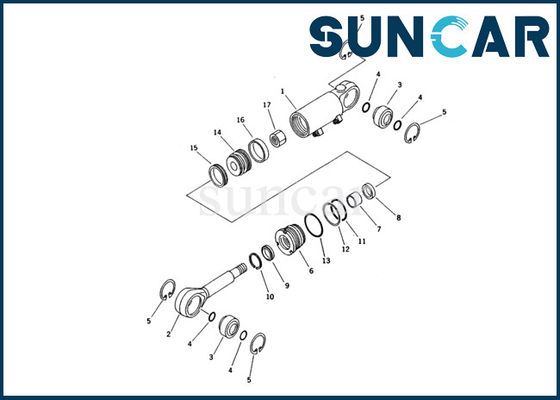707-98-23100 Bıçak Yatırma Silindiri Servis Kiti Komatsu PC20R-8 Ekskavatör için İç Tamir Conta Kiti