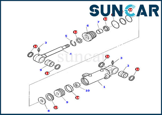 Komatsu 878000199 Ekskavatör PC10-7 Hidrolik Silindir İç Parçaları İçin Bıçak Silindir Conta Takımı