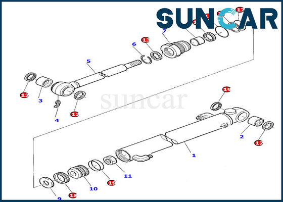 878000389 Yağ Sızdırmazlık Contası Komatsu Ekskavatör PC10-7 Kova Silindir İç Tamir Conta Takımı