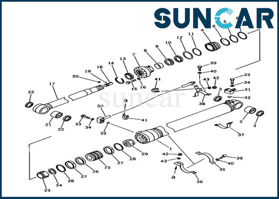 Kol Silindir Conta Kiti 707-99-44200 PC100-5C Ekskavatör iç parçaları için Komatsu Yedek Kitleri