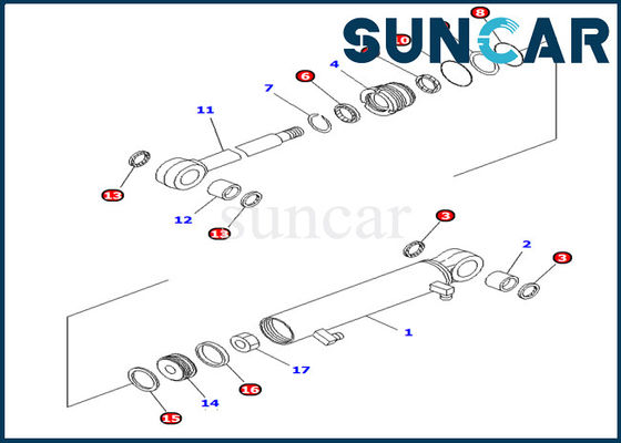 707-98-03400 Kova Silindir Conta Kiti Komatsu PC10MR-1 Hidrolik Silindir Takma Onarımına Uyar