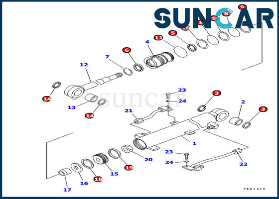 Komatsu PC03-2 Bom Silindir Conta Takımı 707-98-03450 Tamir Takımı Modeli İç Yedek Parçalar
