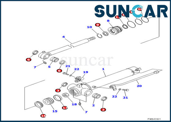 707-98-22820 Kol Silindir Conta Kiti Komatsu Servis Kiti PC20MR-1 PC30UU-3 Ekskavatör Modellerine Uyar