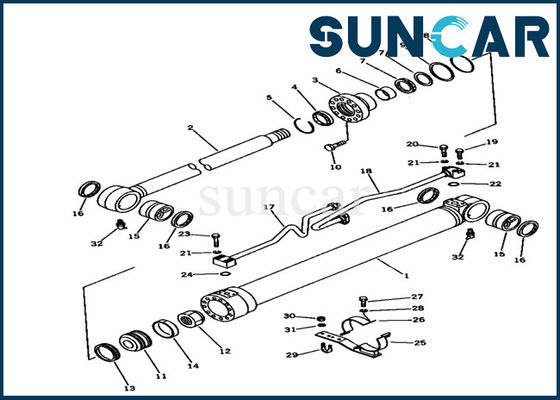 Ekskavatör Komatsu PC100-3 Tamir Takımı için Makine Sızdırmazlık 707-98-36100 Bom Silindir Conta Takımları
