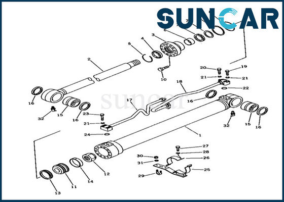 707-98-36110 Hidrolik Silindir Conta Kiti Komatsu PC100-3 Ekskavatör Kovası Silindir Conta Kitine Uyar