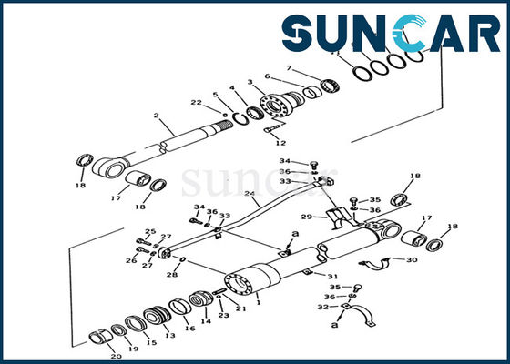 Kol Silindir Sızdırmazlık Kiti 707-98-38600 PC100-3 Komatsu Ekskavatör için Yağ Direnci Tamir Takımı