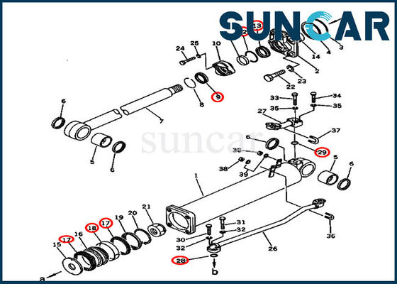 Hidrolik Contalar 135-63-05060 Kaldırma Conta Kiti Silindir Değiştirme Kitleri D57S-1B D57S-1 Komatsu için