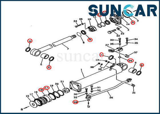 135-63-05050 Komatsu Silindir Sızdırmazlık Kiti Standart Boy Buldozer Kaldırma Tamir Contası Kiti