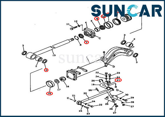 135-63-05010 Boşaltma Sızdırmazlık Kiti Silindir Servis Kiti D57S-1 Komatsu Paletli Yükleyicilere Uyar