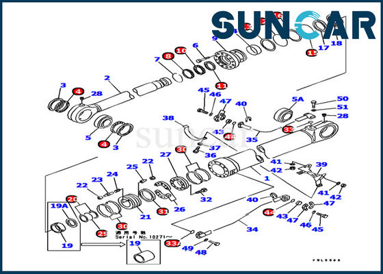 Aşınma Direnci 707-99-77230 Komatsu PC1000-1 Kova Silindir Sızdırmazlık Kiti ekskavatör iç parçaları