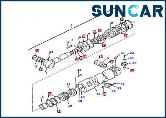 21D-61-12201 Kol Silindir Conta Takımı Komatsu Ekskavatör İç Onarım Parçaları PC110R-1 Servis Kiti