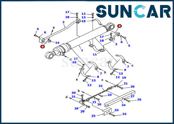 Ekskavatör 707-98-28610 Kovalı Hidrolik Silindir Conta Takımı PC120-6H Komatsu İç Tamir Takımı