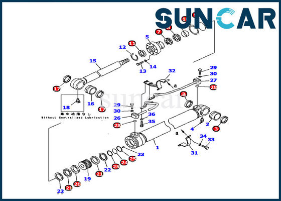 707-98-37670 Komatsu PC120-6 Ekskavatör Ağır Model Tamir Takımı için Bom Silindir Conta Takımları