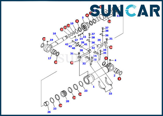 Komatsu 707-98-56210 Alt Boşaltma Silindiri Conta Takımı PC1100-6 Ekskavatör Sızdırmazlık Onarım Servis Takımı