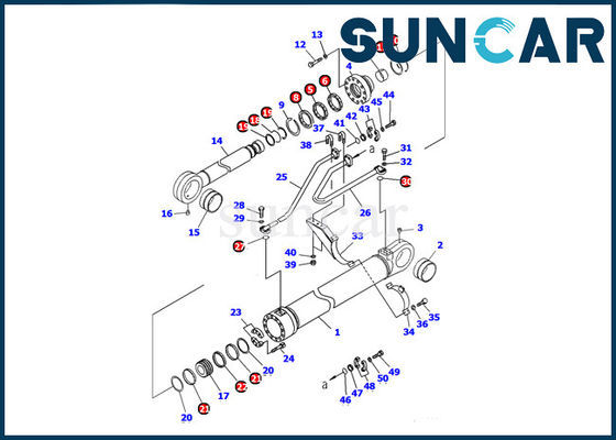 707-98-77210 Komatsu PC1100-6 Ekskavatör kepçesi Silindir Servis Kiti Yağ Keçesi Tamir Takımları