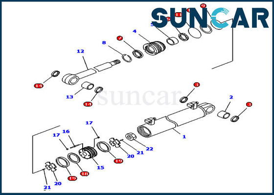 707-98-34640 Conta Kiti Kaldırma Silindiri Servis Kiti D61EX-12 D63E-12 Komatsu Modelleri İçin
