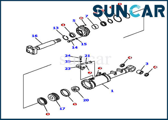 707-99-52160 Yatırma Servis Kiti 7079952160 Komatsu Silindir Conta Kiti D61EX-15 Dozerlere Uyar