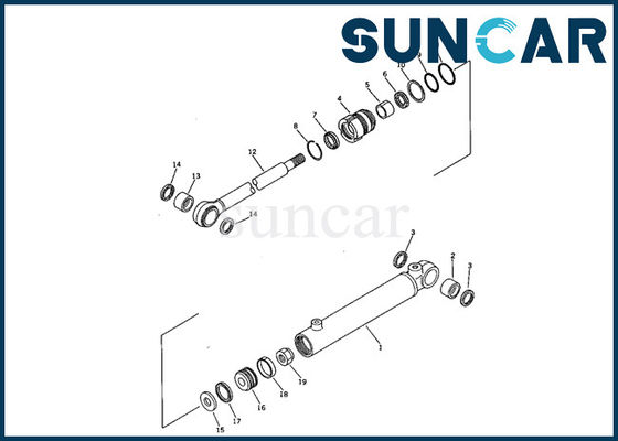 707-00-50640 Döner Silindir Servis Kiti Komatsu PC05-5 Mini Ekskavatör için Tamir Contası Kiti