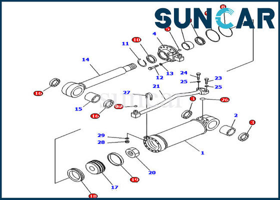 707-98-52240 7079852240 Riper Silindir Tamir Takımı D65E-12 Dozer Komatsu Conta Takımları