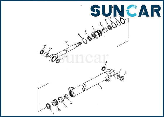 Kova Silindir Conta Kiti 707-00-50680 Komatsu Mini Ekskavatör PC05-6 için Yedek Servis Kiti