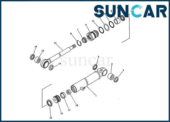 707-00-50691 Hidrolik Boru Silindir Tamir Conta Takımı Salıncak Sızdırmazlık Kiti PC05-6 Komatsu'ya Uyar