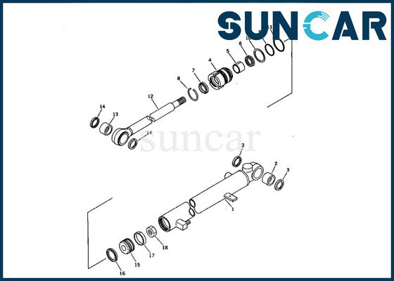 707-00-55010 Kol Silindir Conta Takımı Komatsu PC07-1 Mini Ekskavatör İç Onarım Parçaları